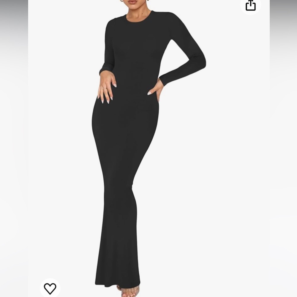 Reoira Long Sleeved Ribbed Bodycon Maxi dress NWT